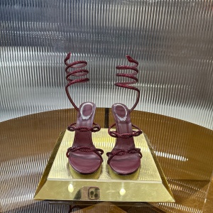 rene caovilla bella braided leather snake-wrap sandals shoes